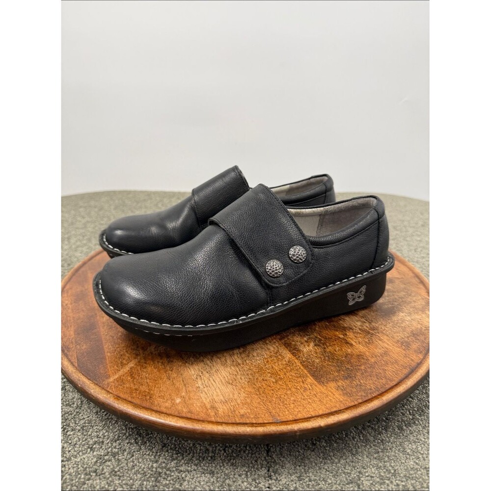 Alegria Shoes Wm 40 US 9.5 Deliah Upgrade Black Leather Slip-On Clog Comfort